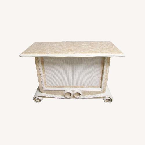 Used Betty Cobonpue Tessellated Stone Pencil Reed Bar for sale on AptDeco