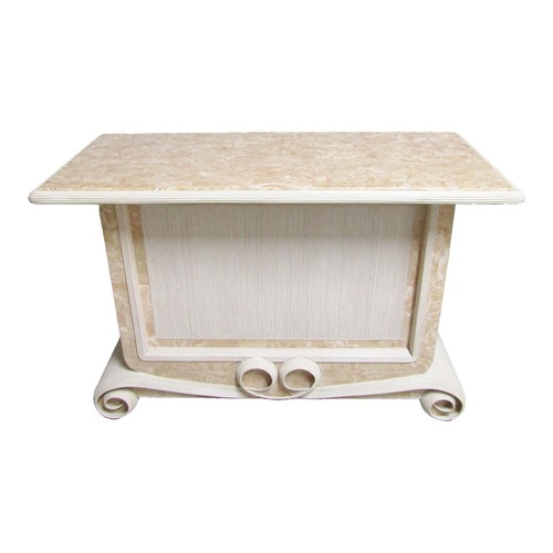 Used Betty Cobonpue Tessellated Stone Pencil Reed Bar for sale on AptDeco