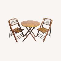 1970s Faux Tortoise Bamboo Bistro Set