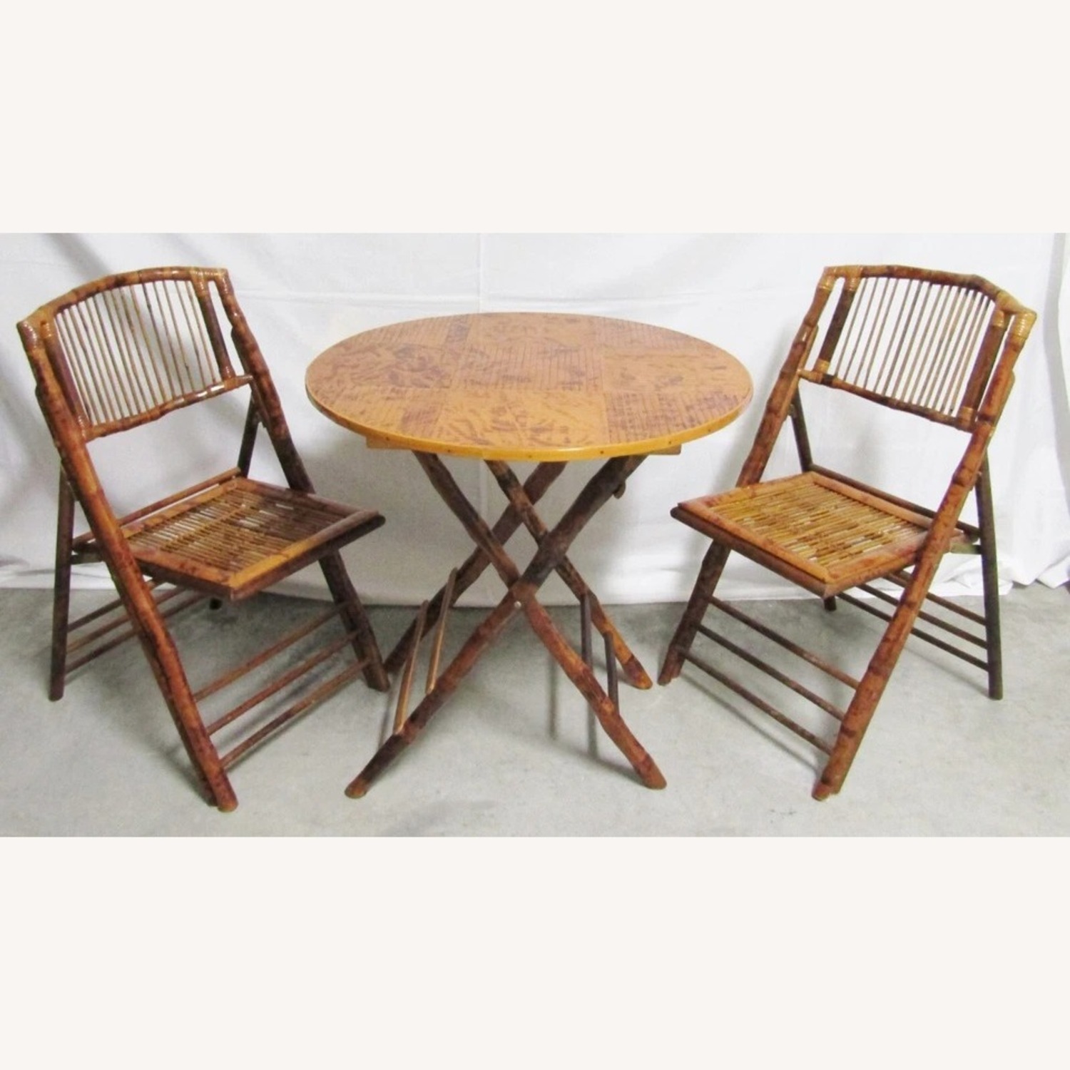 1970s Faux Tortoise Bamboo Bistro Set - image-2