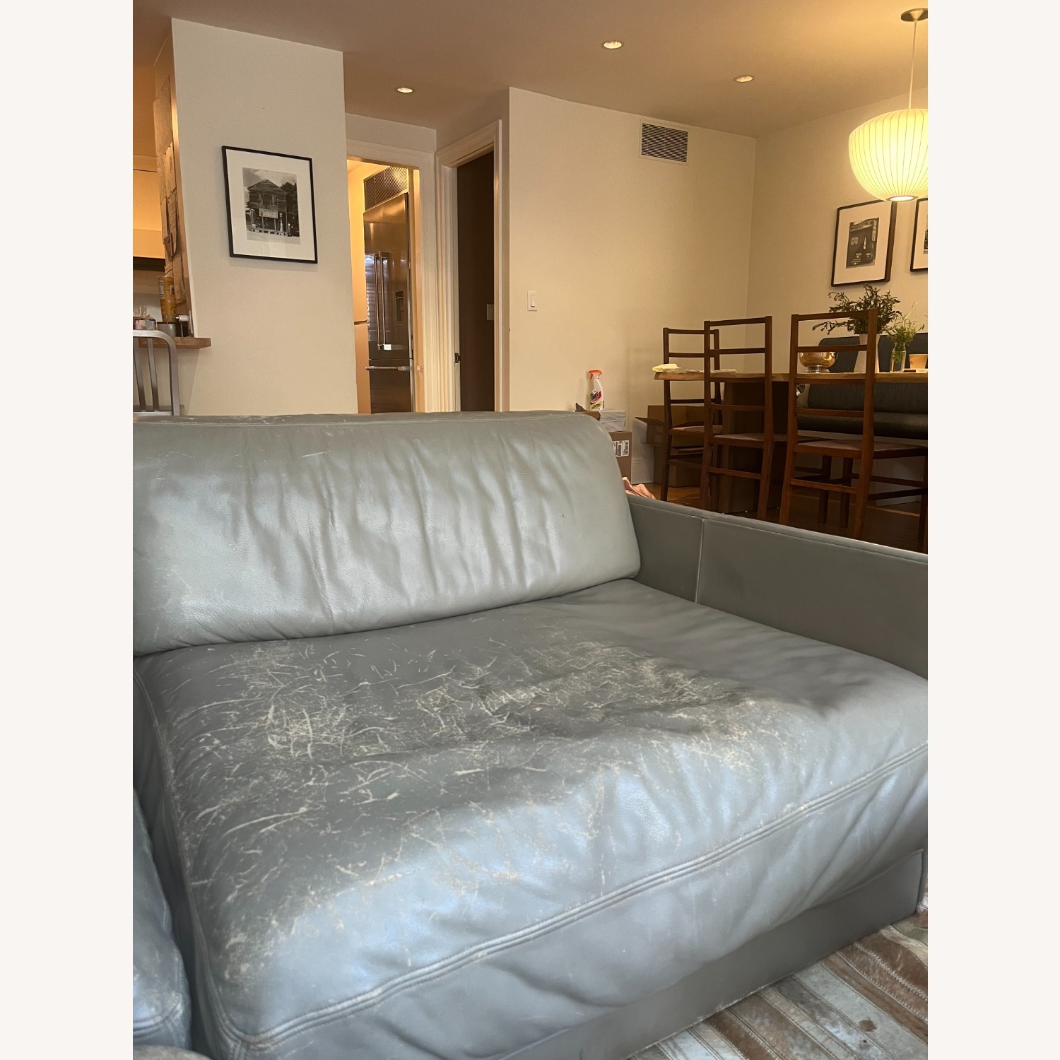 De Sede Swiss Gray Leather Sectional Couch - image-3