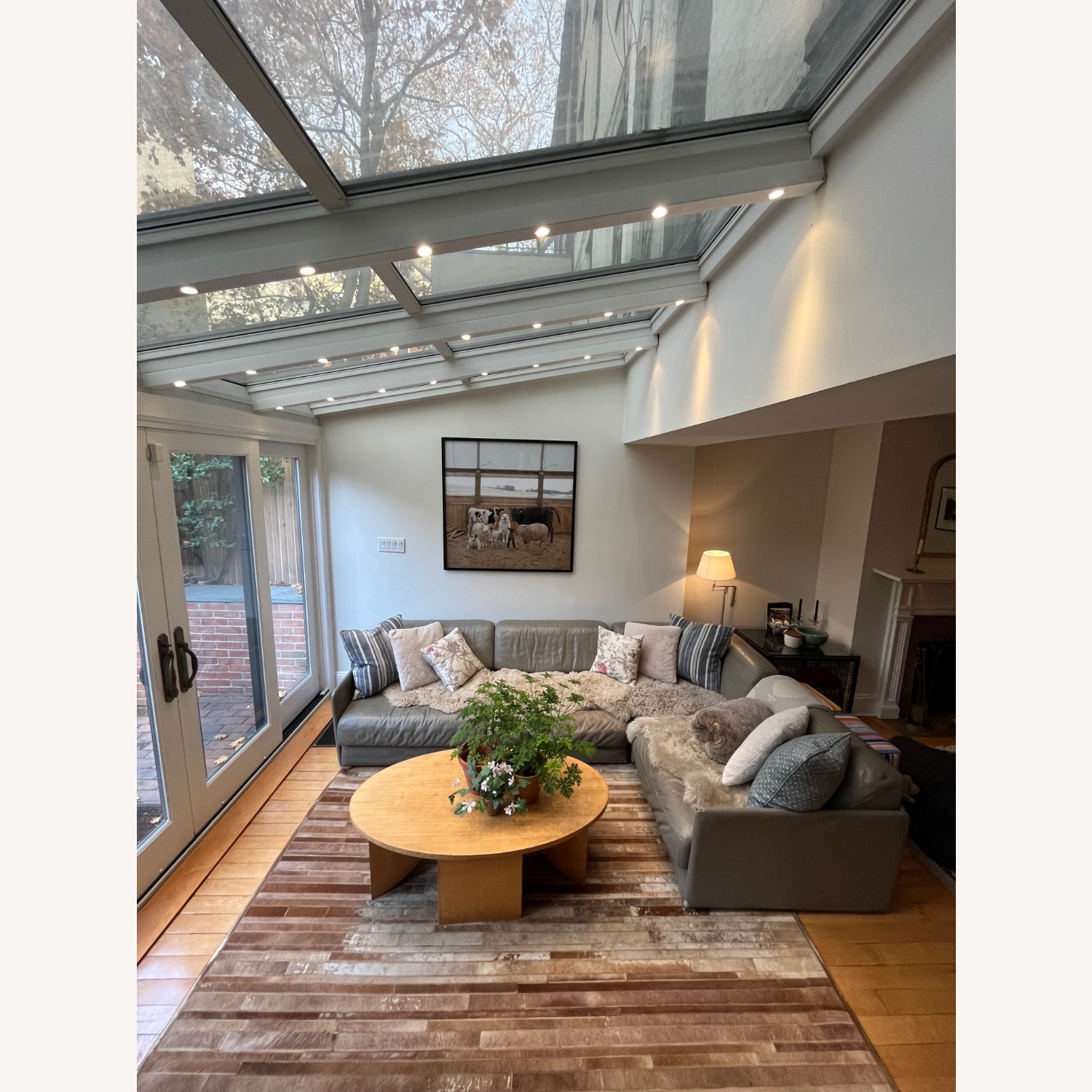 De Sede Swiss Gray Leather Sectional Couch - image-1