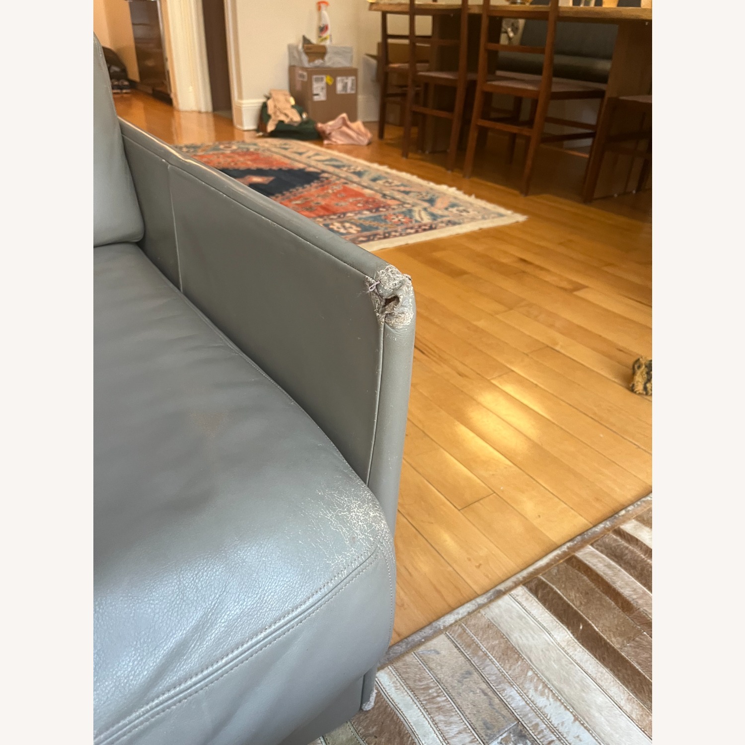 De Sede Swiss Gray Leather Sectional Couch - image-2