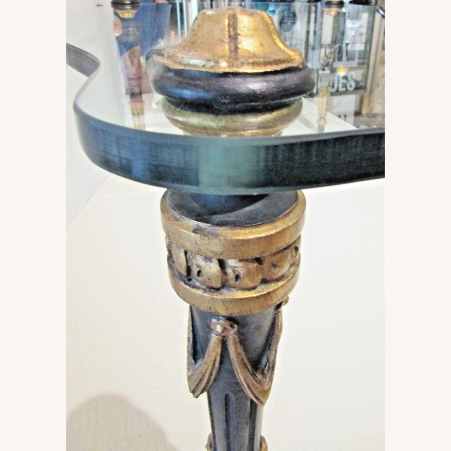 Italian Hand Carved Wood Glass Top Cocktail Table - image-8