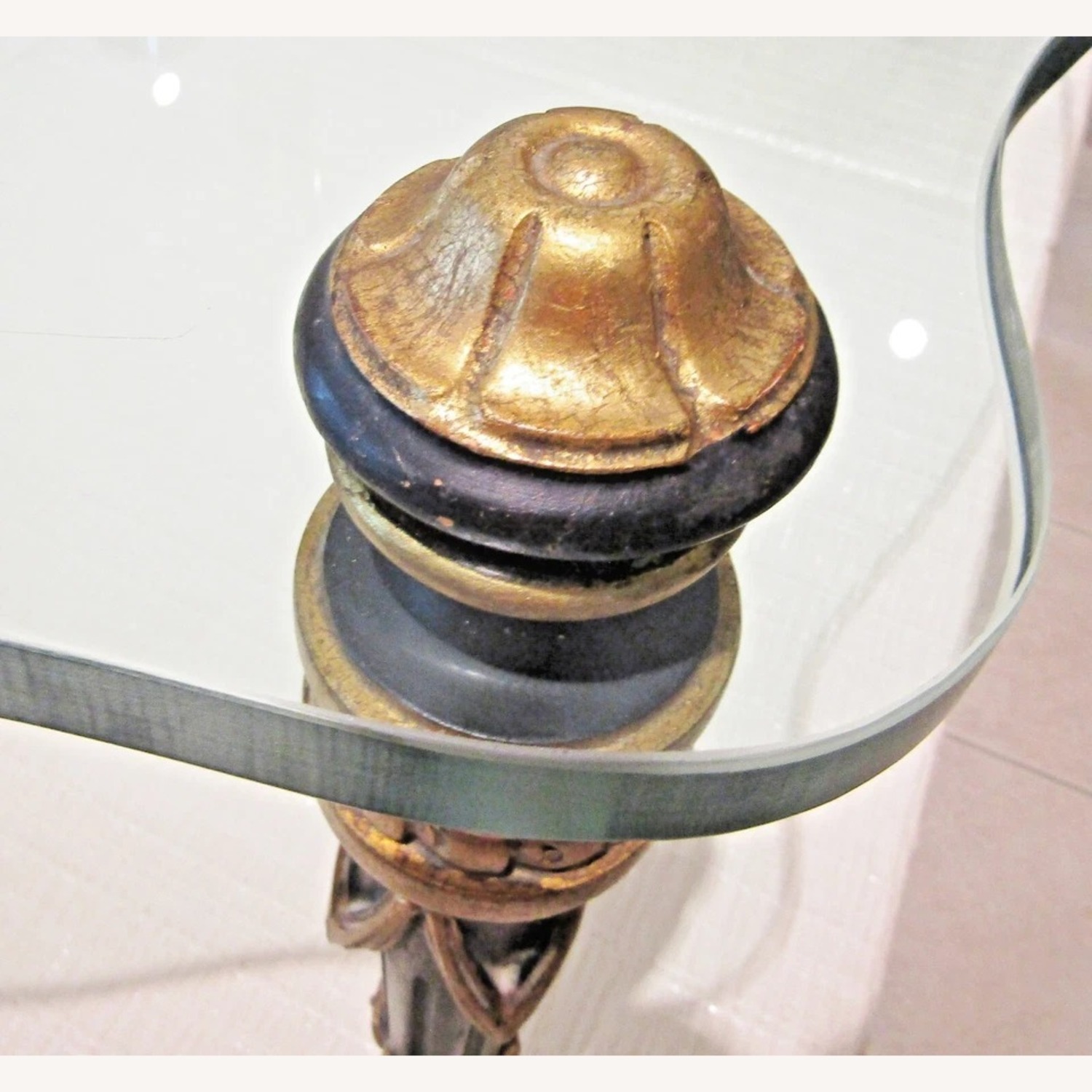 Italian Hand Carved Wood Glass Top Cocktail Table - image-7