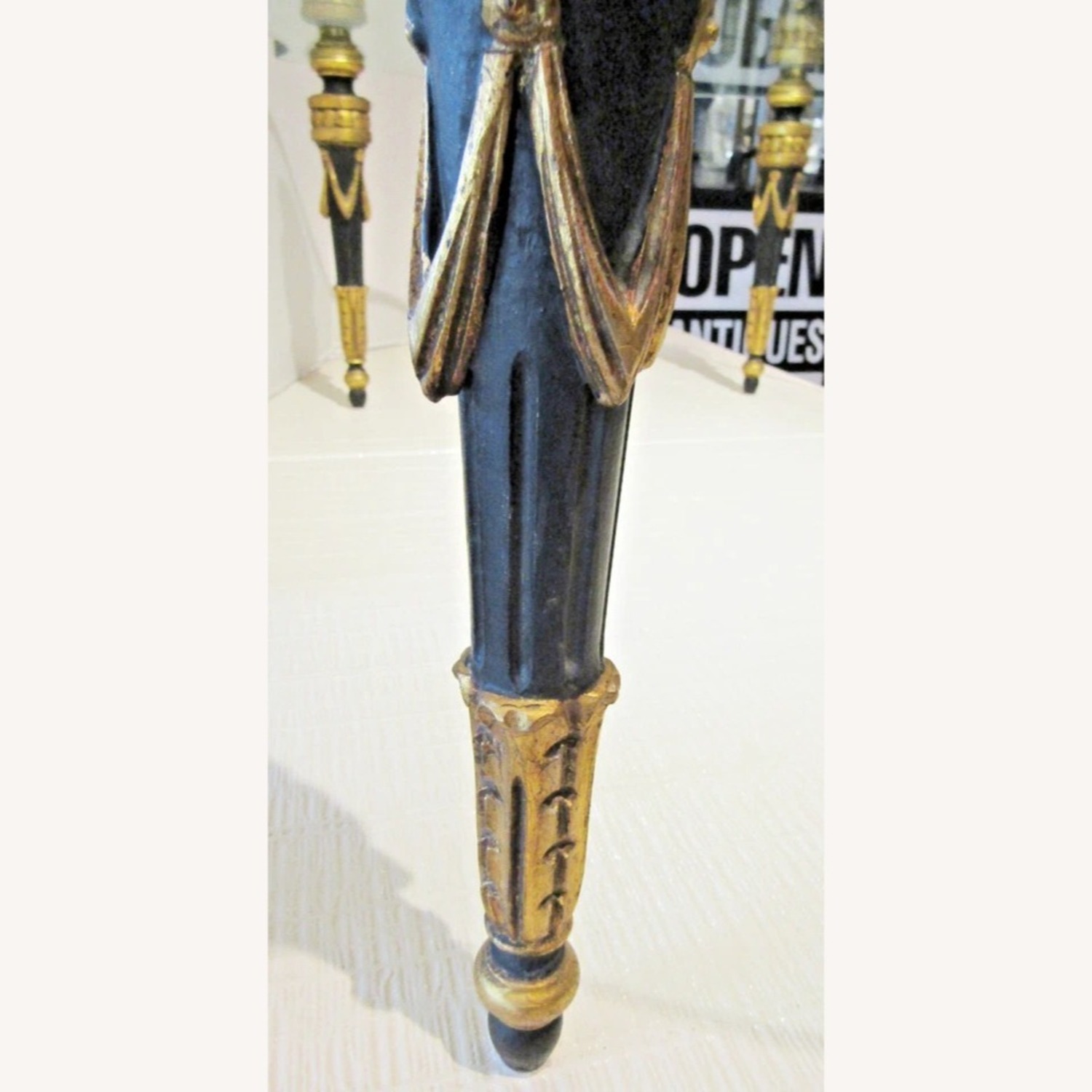 Italian Hand Carved Wood Glass Top Cocktail Table - image-9