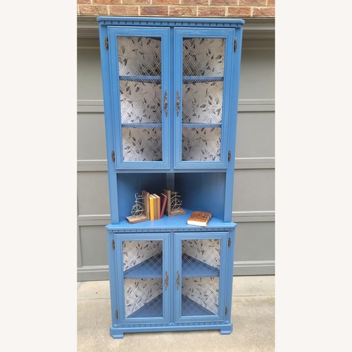 Used Antique Solid Wood Corner Cabinet Reimagined for sale on AptDeco