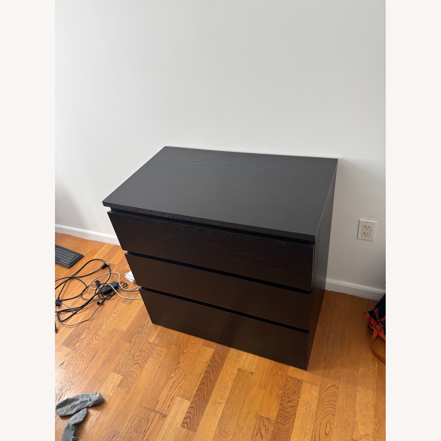 IKEA MALM チェスト 3段 幅80cm 3台 MALM マルム チェスト（引き出し×3）, ブラックブラウン, 80x78