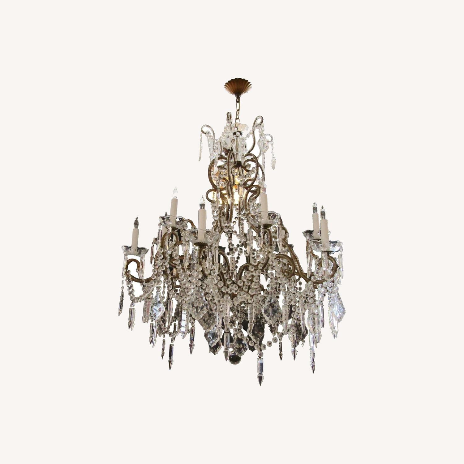 Grand 12 Light Beaded Italian Crystal Chandelier - image-0