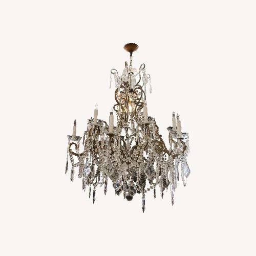 Used Grand 12 Light Beaded Italian Crystal Chandelier for sale on AptDeco