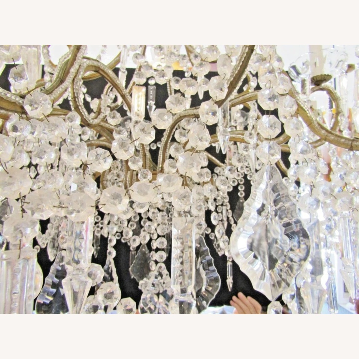 Grand 12 Light Beaded Italian Crystal Chandelier - AptDeco