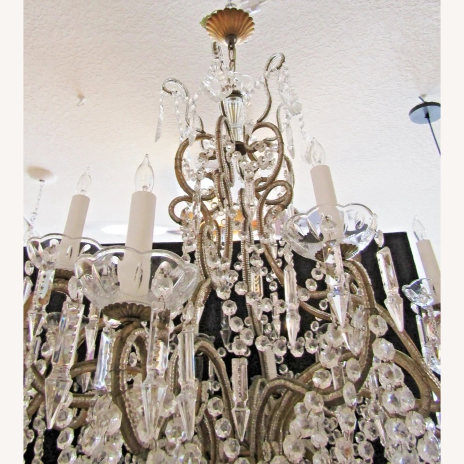 Grand 12 Light Beaded Italian Crystal Chandelier - image-5