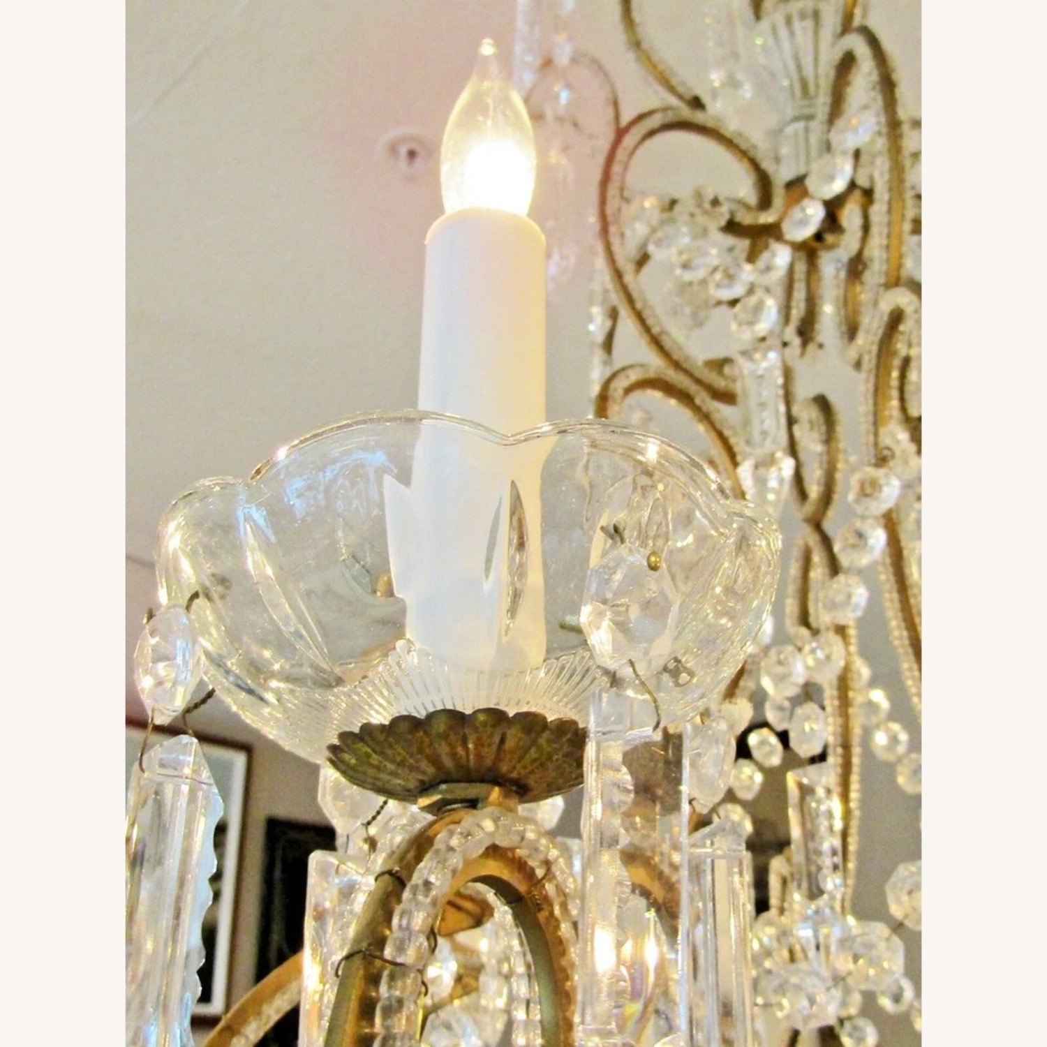 Grand 12 Light Beaded Italian Crystal Chandelier - image-11