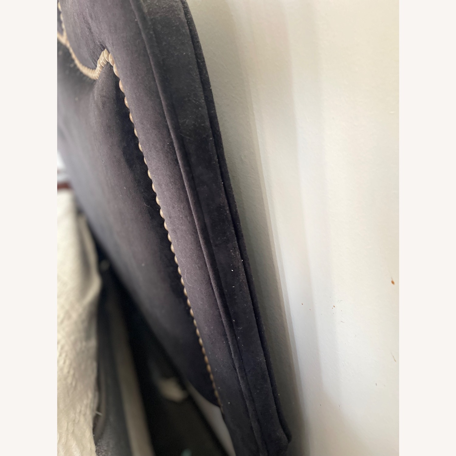 Luxe Black Velvet Headboard, Gold Trim - image-5