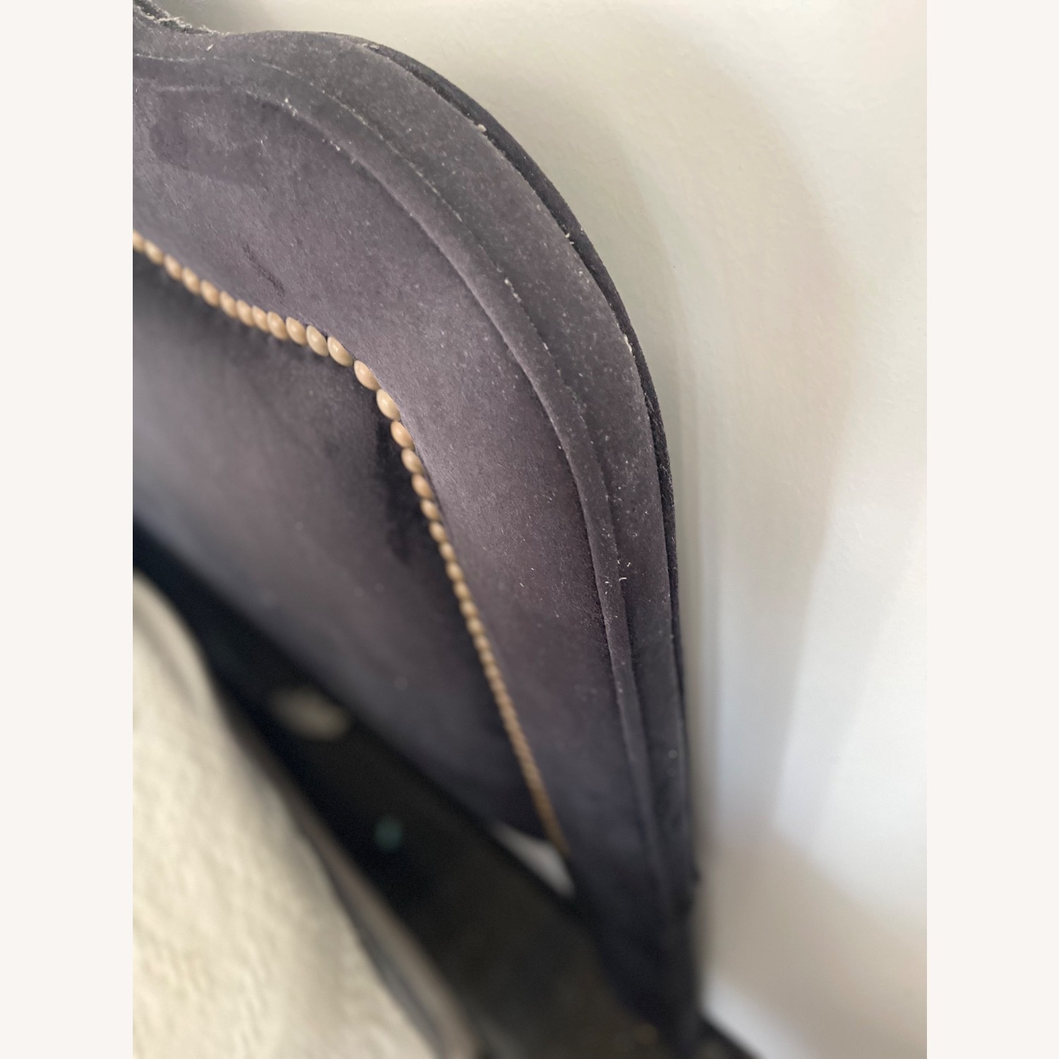 Luxe Black Velvet Headboard, Gold Trim - image-6