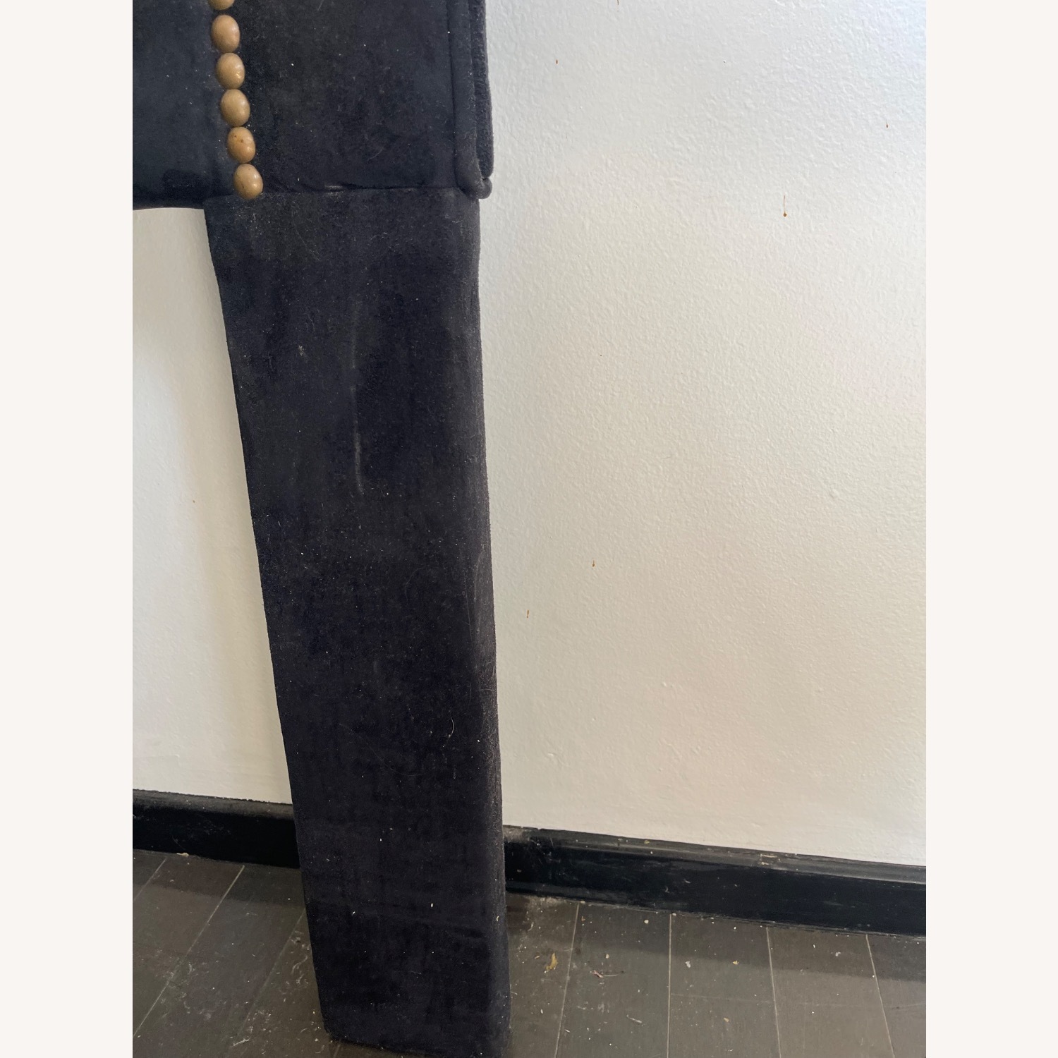 Luxe Black Velvet Headboard, Gold Trim - image-4