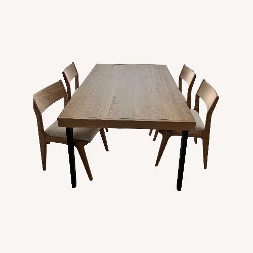 Used Crate & Barrel Lakin Teak Wood Extendable Dining Table  for sale on AptDeco