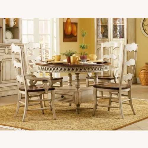 Used Hooker Round/Oval Dining Table W Leaf & 4 Chairs for sale on AptDeco