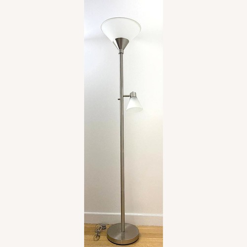 Used Modern Glass 2-Light Floor Lamp for sale on AptDeco