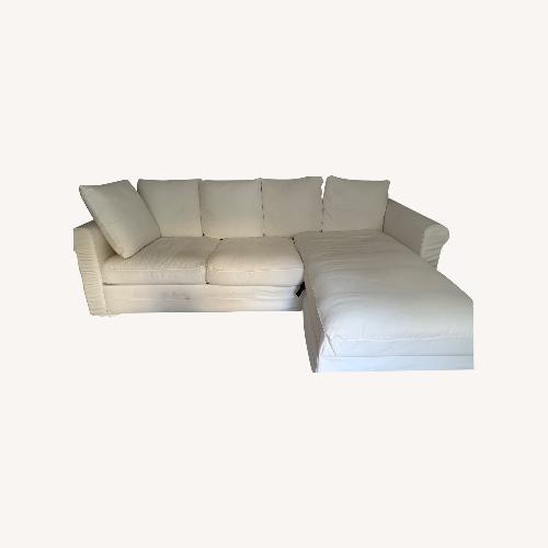 Used IKEA White UPPLAND Sofa with Chaise for sale on AptDeco