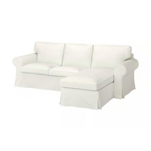 Used IKEA White UPPLAND Sofa with Chaise for sale on AptDeco