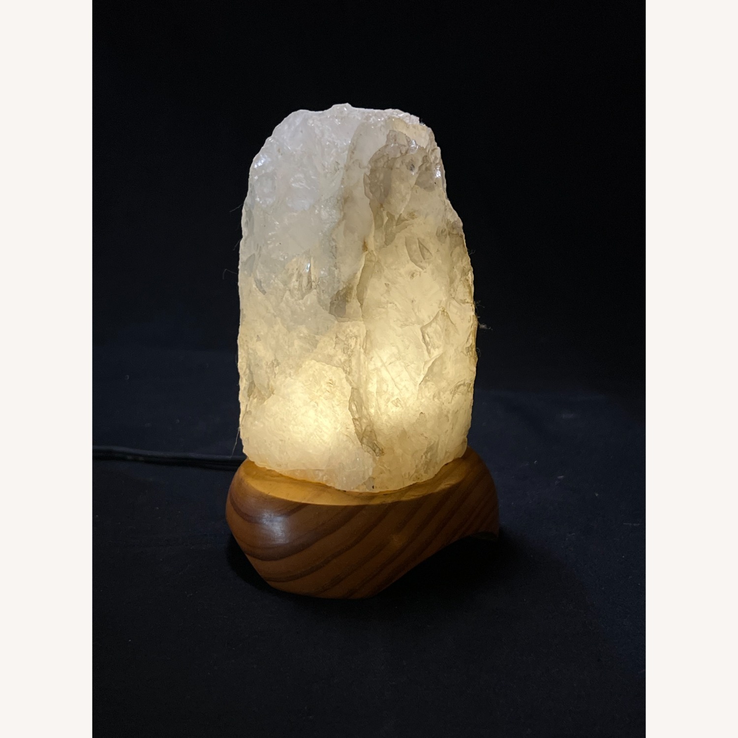 Vintage Quartz Lamp Rock Crystal Night Light - image-1