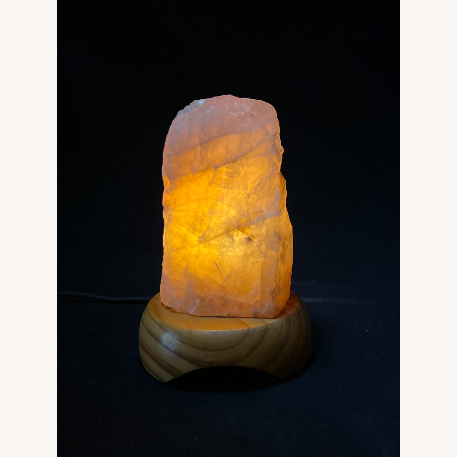 Vintage Rose Quartz Lamp Rock Crystal Night Light - image-1