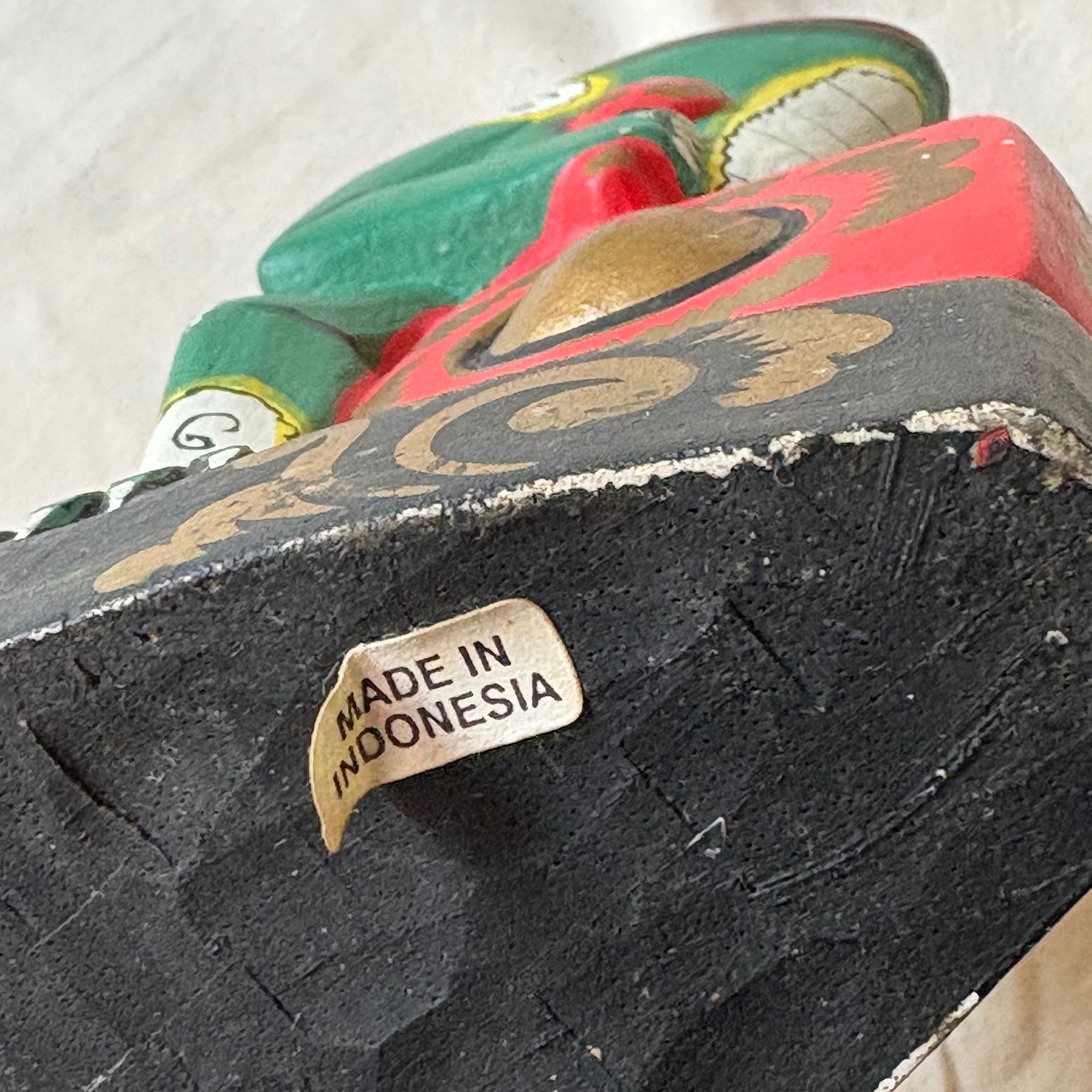 Vintage Hand Carved Indonesian Frog Wood Sculpture - image-3