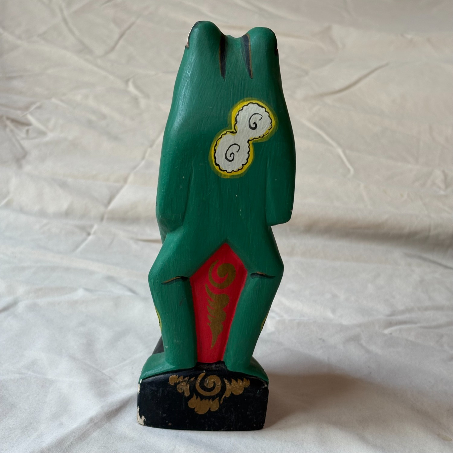 Vintage Hand Carved Indonesian Frog Wood Sculpture - image-2