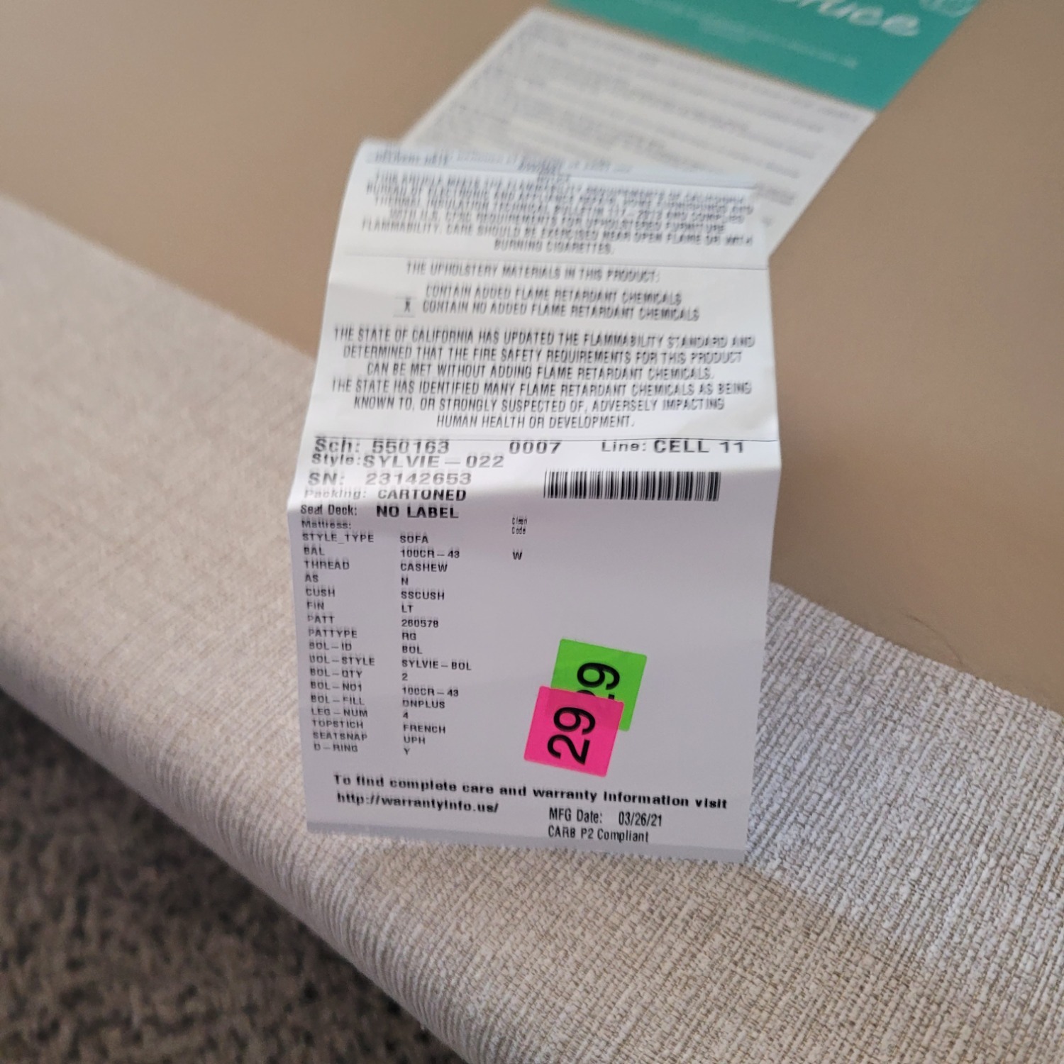 Sylvie Sofa Natural Cashew - image-15