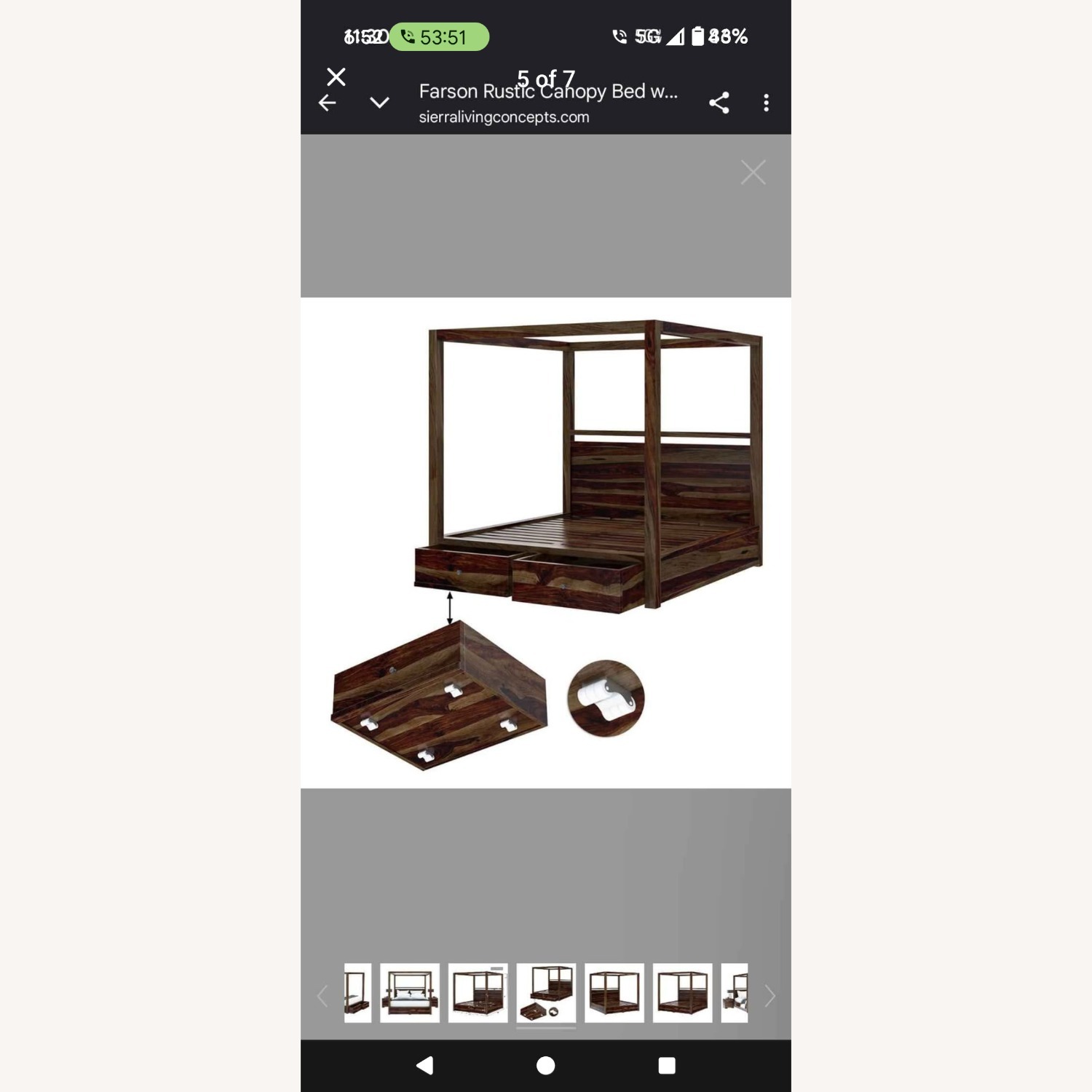 Custom Canopy King Sized Bed - image-3