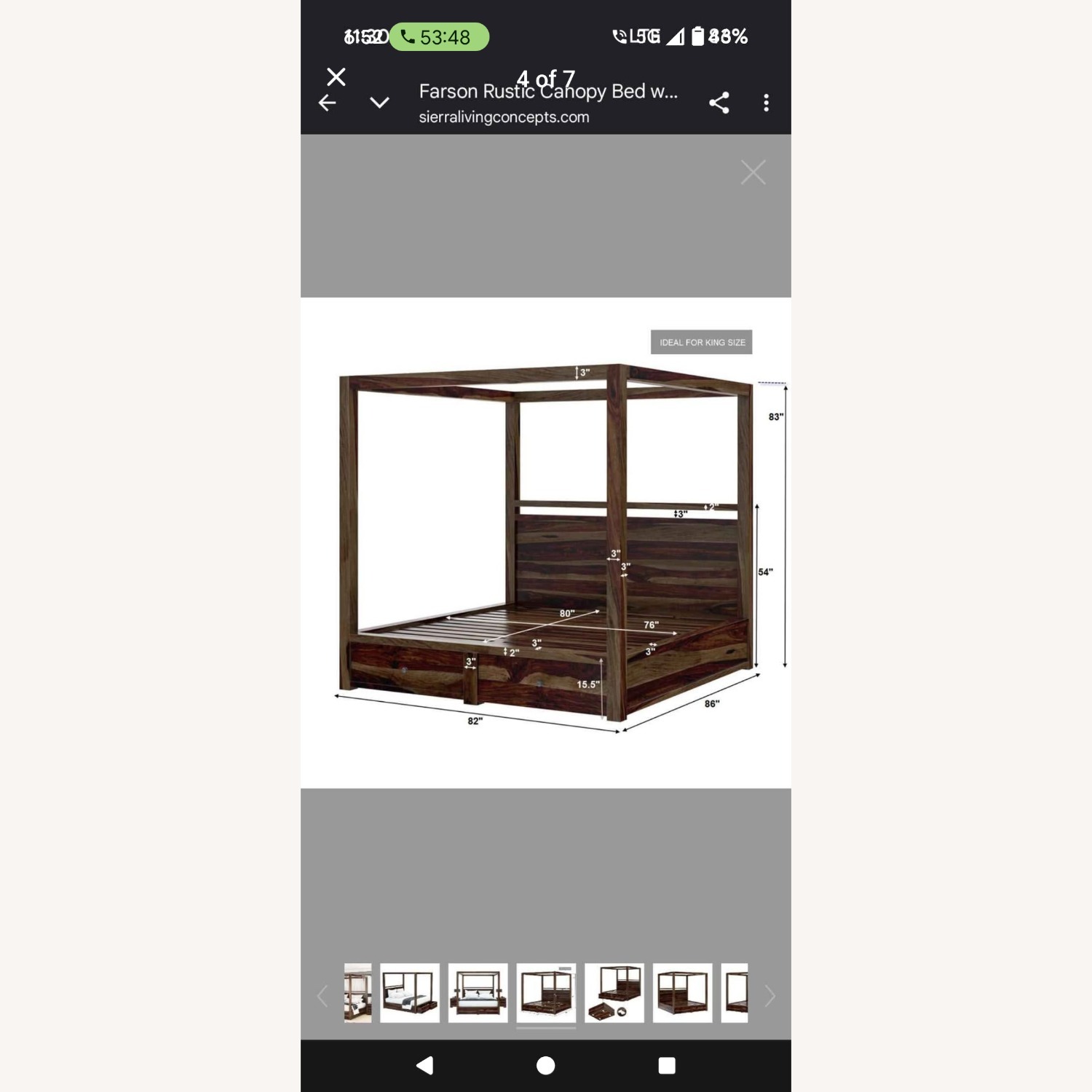 Custom Canopy King Sized Bed - image-2