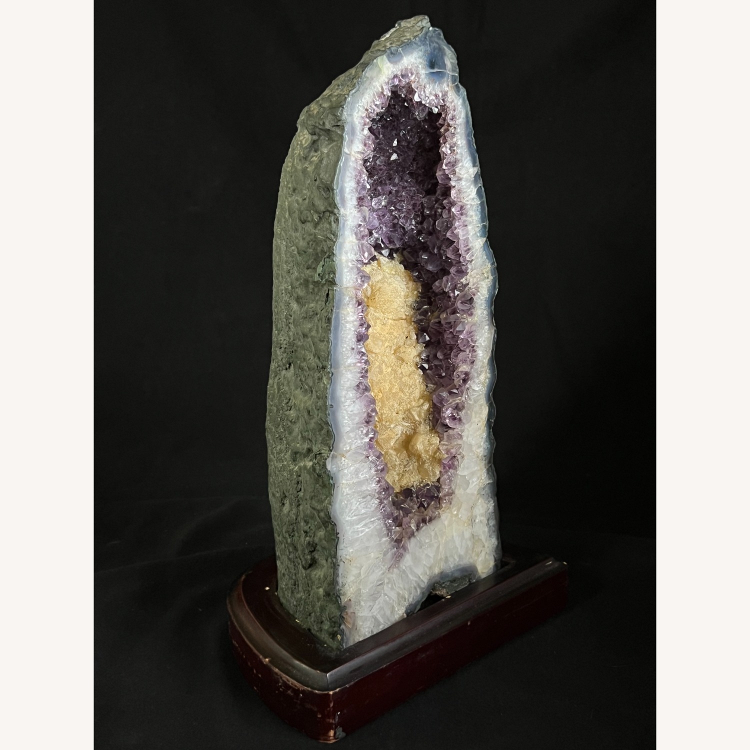 Geode Amethyst from Brazil with Calcite - image-5