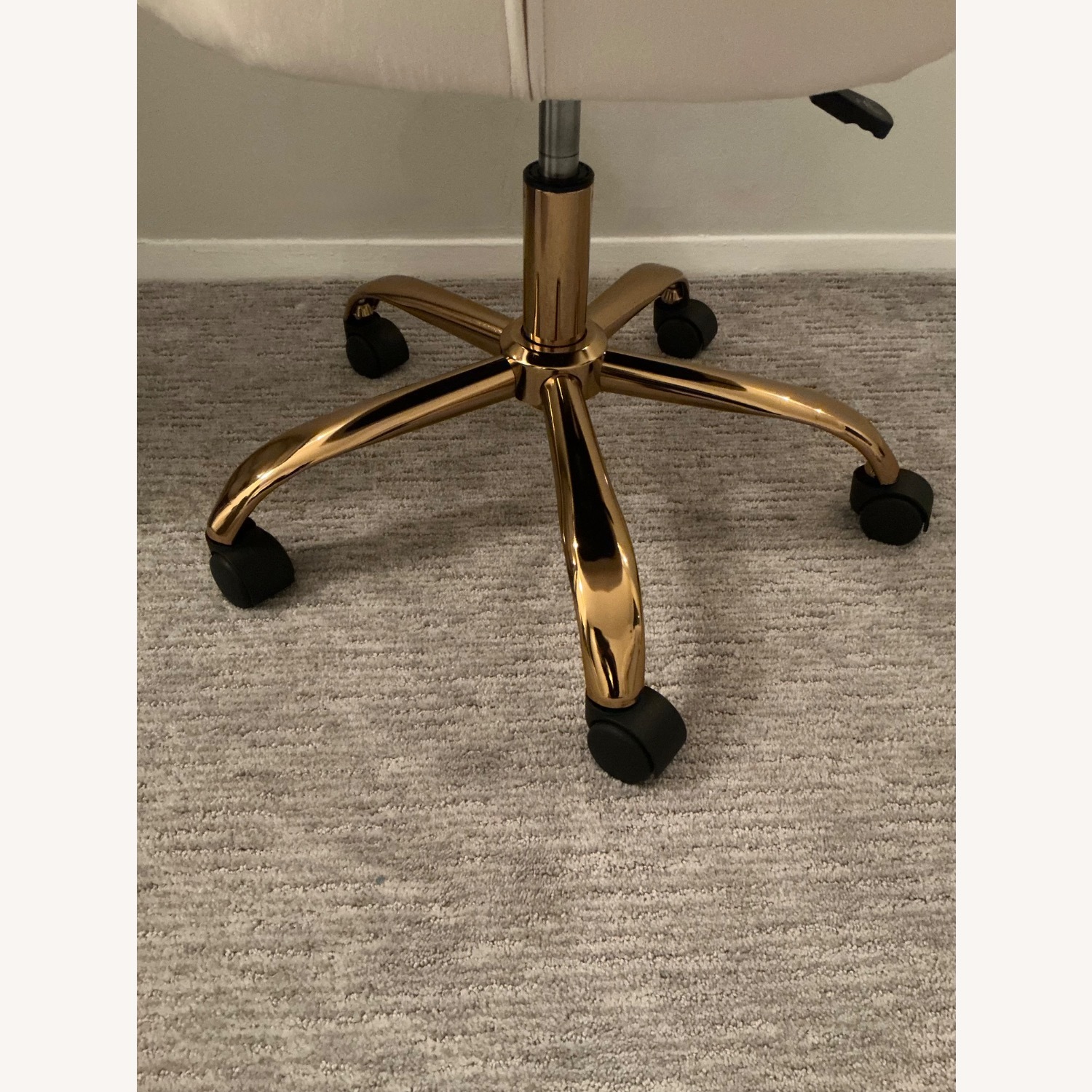 White and Gold Velvet Swivel Chair - image-8