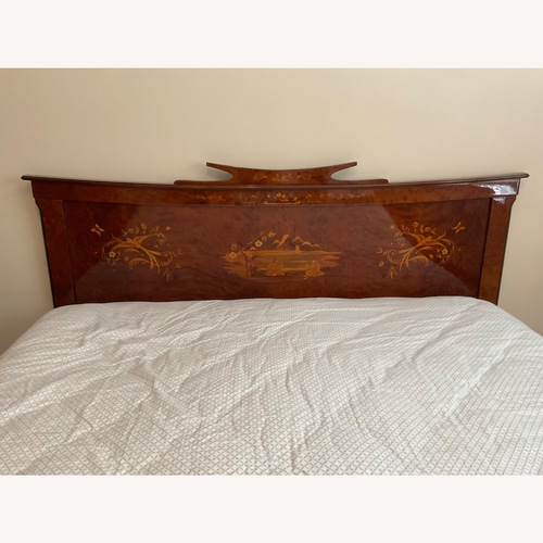 Used Inlaid Wood King Headboard for sale on AptDeco