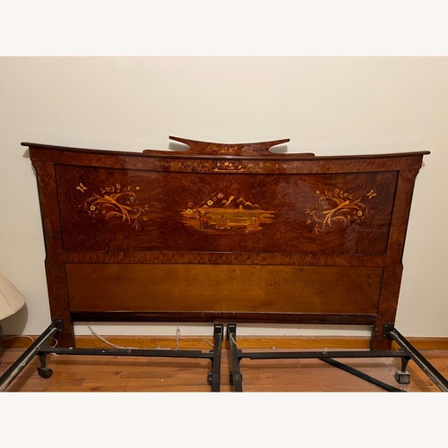Used Inlaid Wood King Headboard for sale on AptDeco