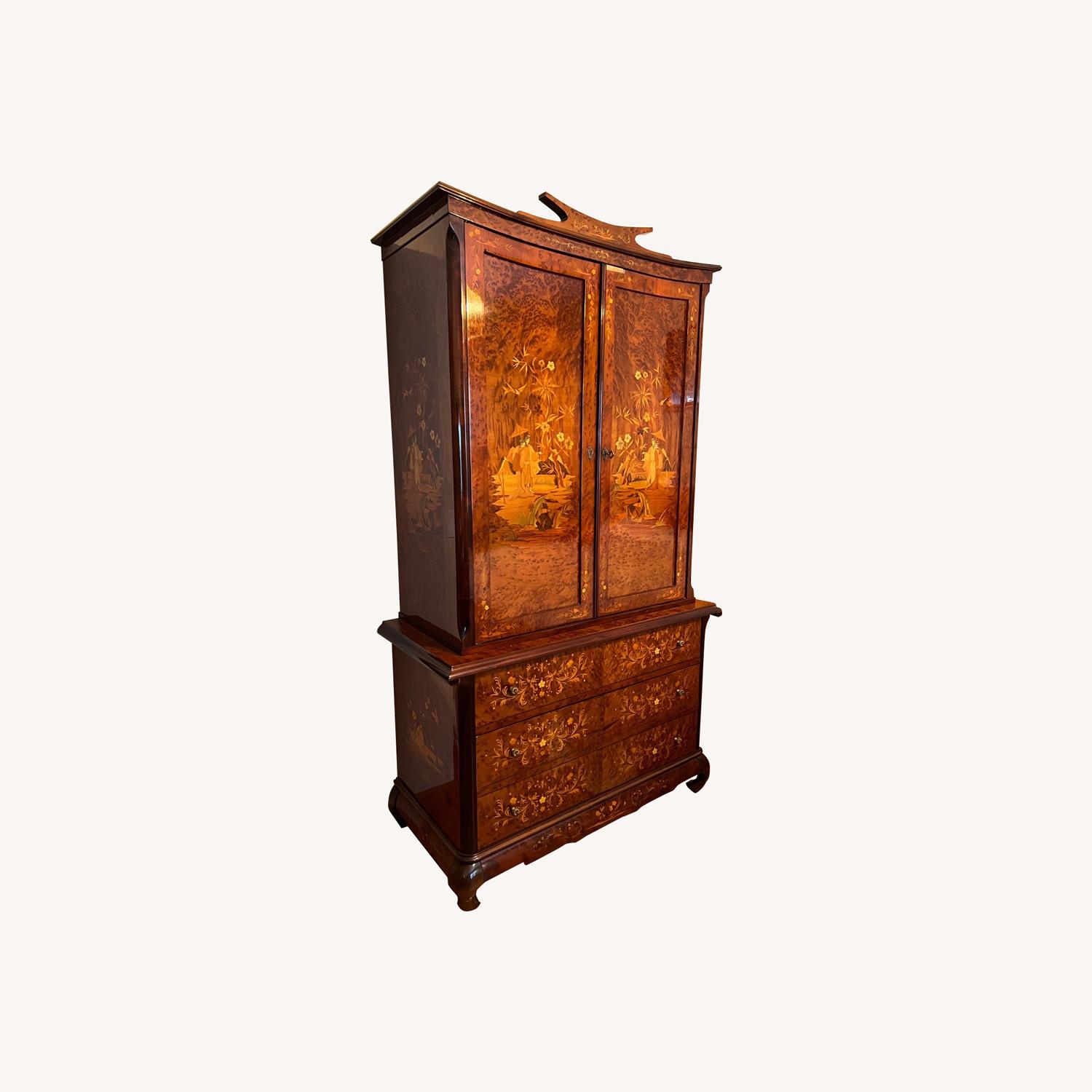 Inlaid Wood Armoire - image-0