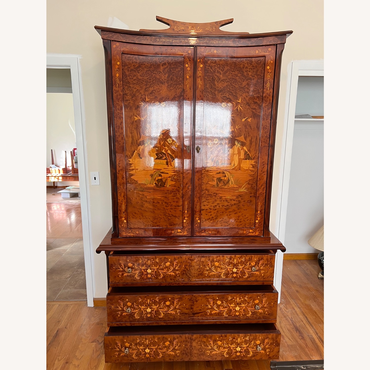 Inlaid Wood Armoire - image-5