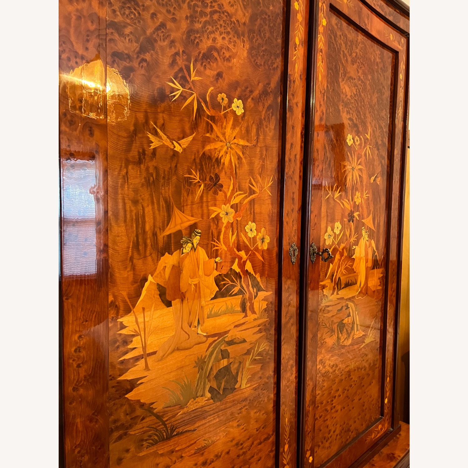 Inlaid Wood Armoire - image-2