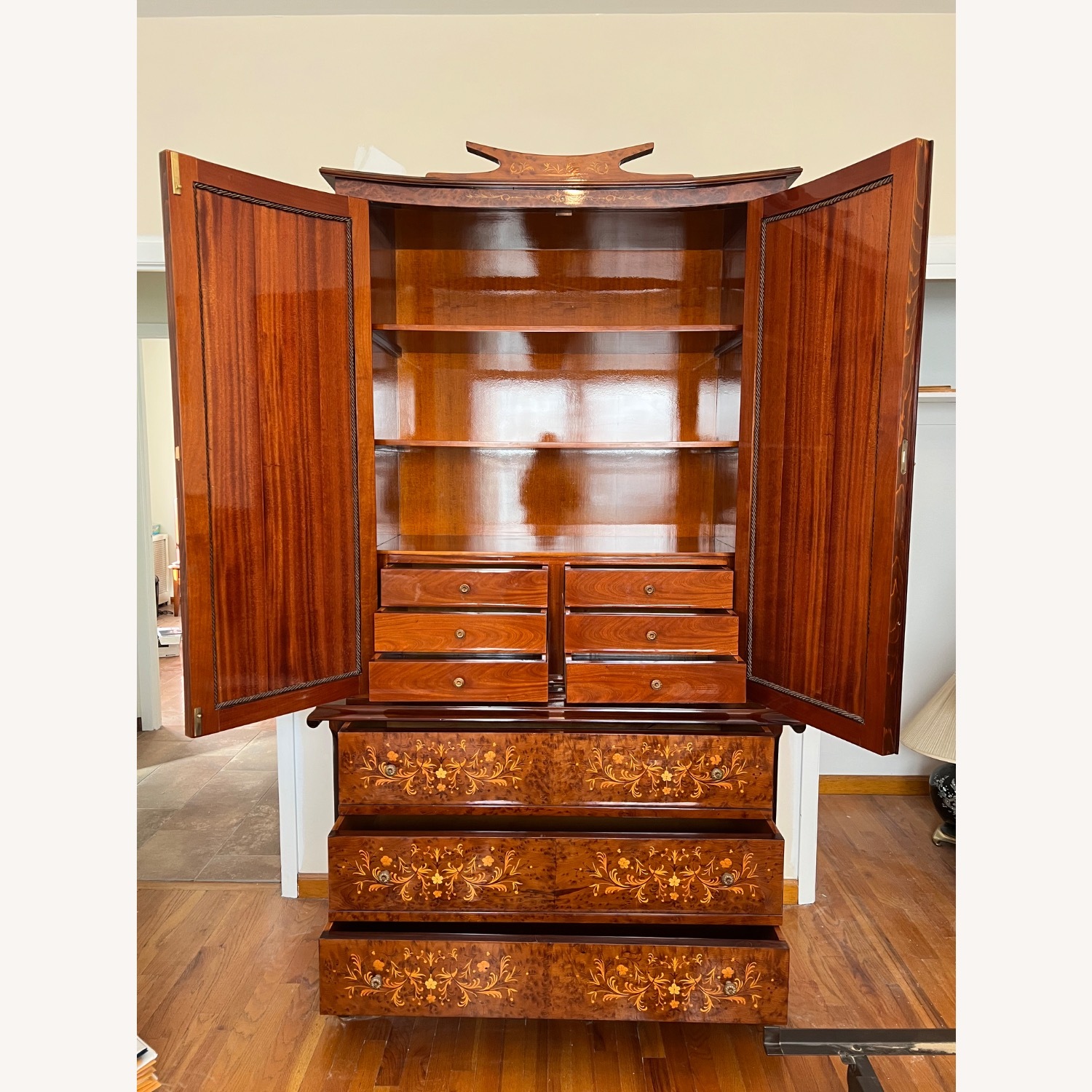Inlaid Wood Armoire - image-7