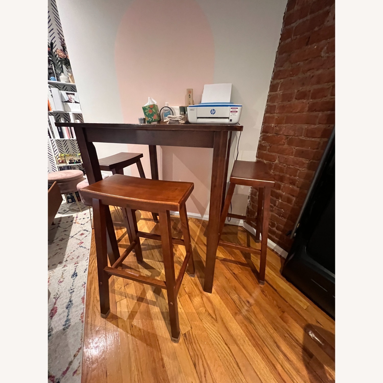 Wood Counter Height Table with 3 Matching Stools - image-3
