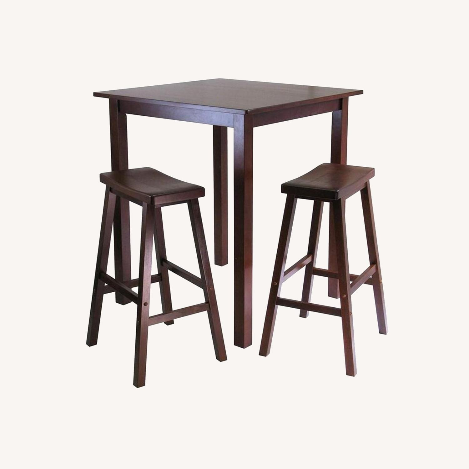 Wood Counter Height Table with 3 Matching Stools - image-0