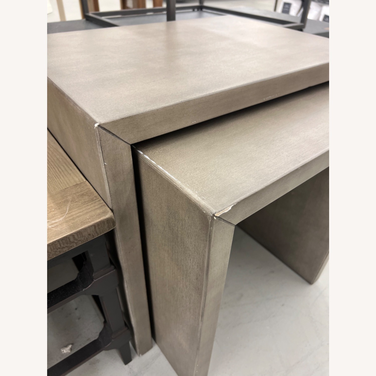 Pottery Barn Byron Rectangular Waterfall Nesting End Table (18"-22") - image-4