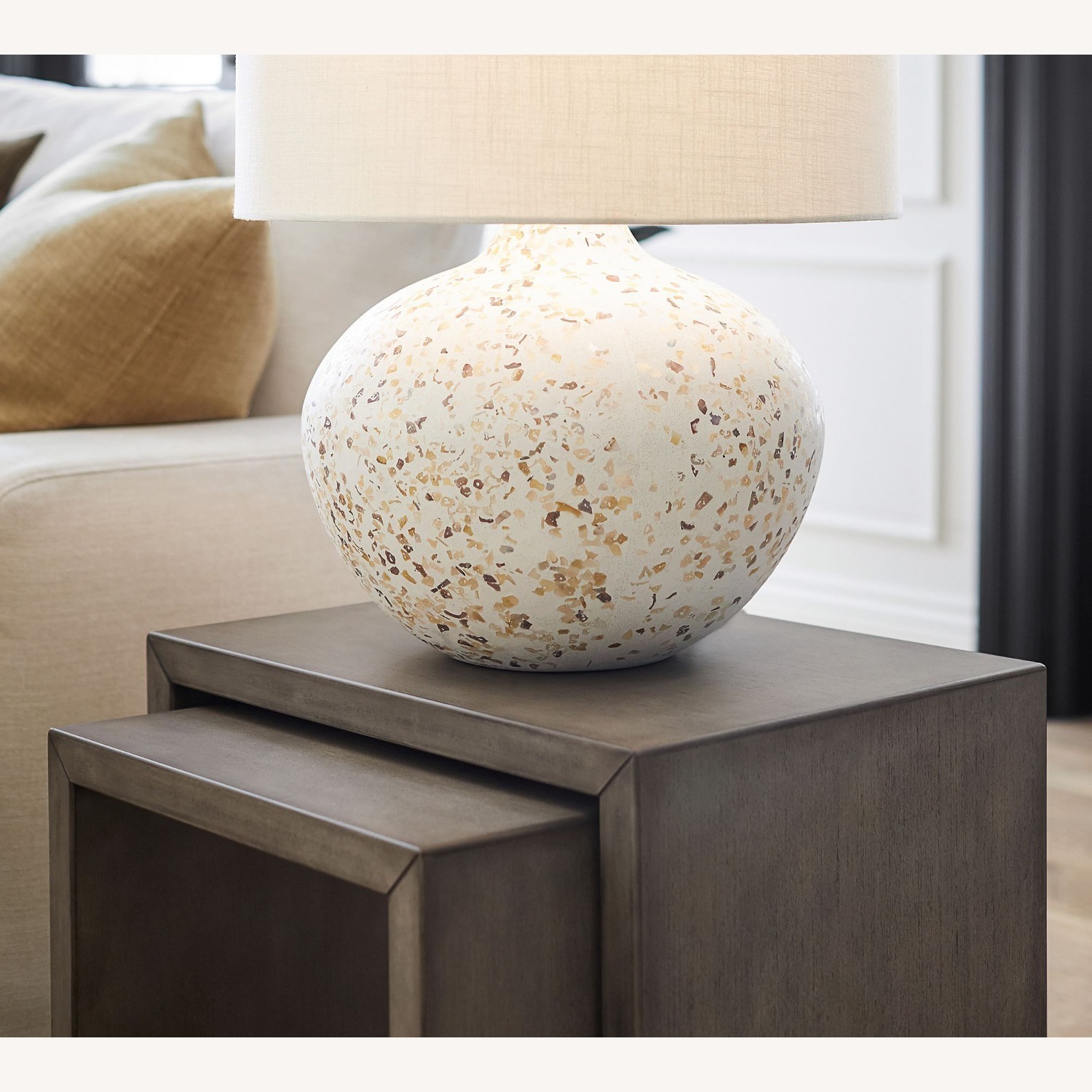 Pottery Barn Byron Rectangular Waterfall Nesting End Table (18"-22") - image-1