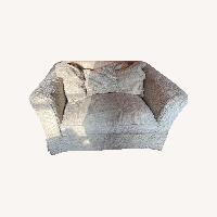 Wide Cream Corduroy Loveseat