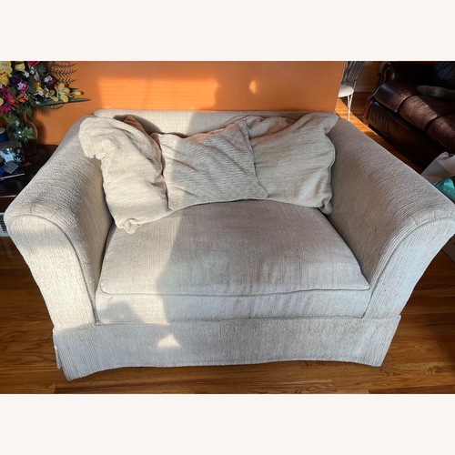 Used Wide Cream Corduroy Loveseat for sale on AptDeco