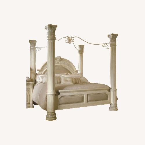 Used Michael Amini Monte Carlo Snow King Bedframe for sale on AptDeco
