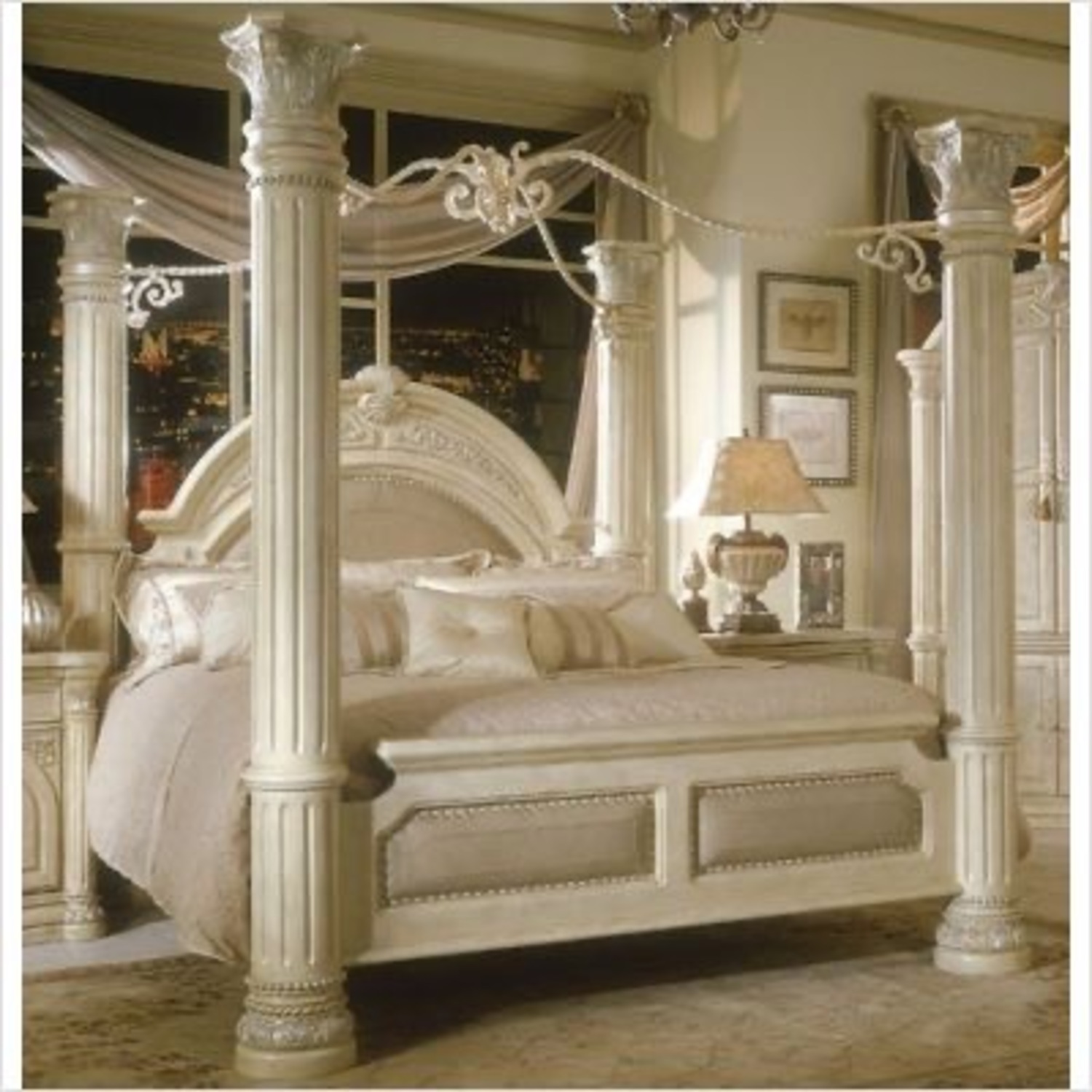 Michael Amini Monte Carlo Snow King Bedframe - image-3