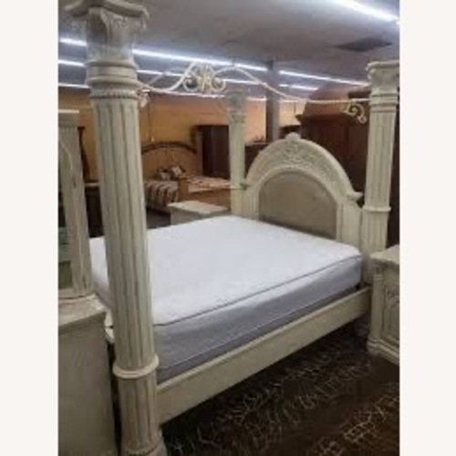 Used Michael Amini Monte Carlo Snow King Bedframe for sale on AptDeco