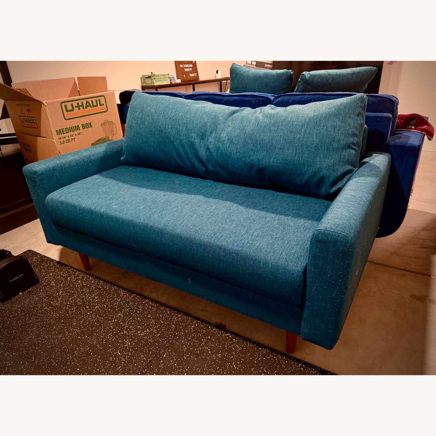 Inside Weather Custom Milo Sofette in Marine Teal - image-2